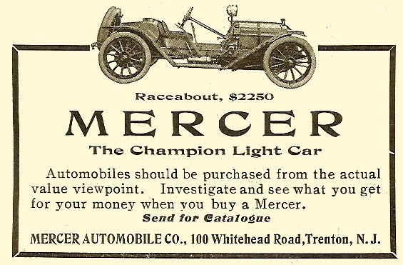 1911 Mercer Auto Advertising